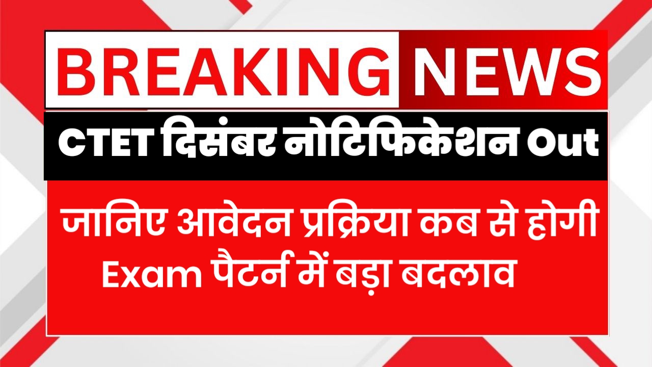 CTET December 2025 Notification Out