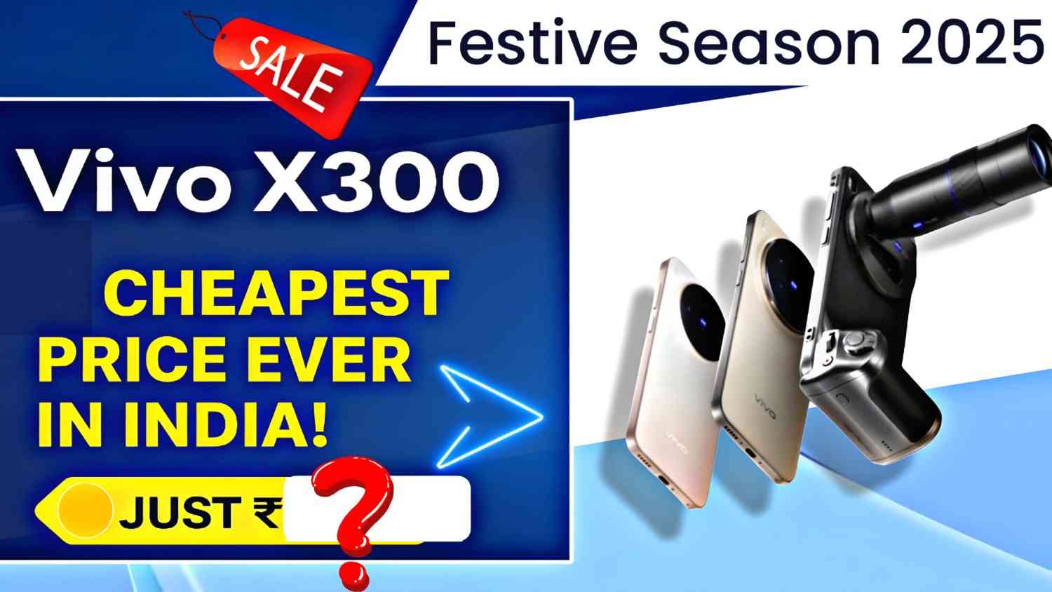 Vivo X300 Pro 5G smartphone with DSLR Camera lens attachment